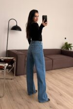 Hmu Wide Leg Mavi Jean - Görsel 4