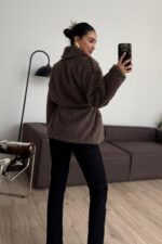 Beli Ayarlanabilir Sakallı Mont Kahverengi - Görsel 3