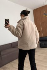 Yandan Bağlamalı Şişme Mont Taş - Görsel 3