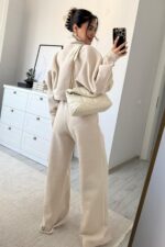 Yarasa Kollu Balıkçı Yaka Triko Takım Taş - Görsel 4