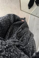 Buklet Kumaş Dik Yakalı Ceket Siyah - Görsel 4