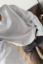 Uzun Kollu Basıc Tişört Beyaz - Görsel 3