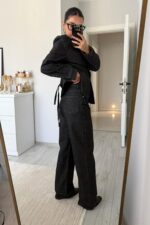 Dıa Wide Leg Koyu Antrasit Jean - Görsel 3