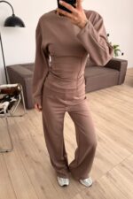 Belden Oturtmalı Dikişli Modal Takım Vizon - Görsel 2