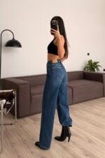 Baris Wide Leg Dark jean - Görsel 4