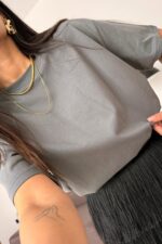 Mad Oversize Tişört Füme - Görsel 2