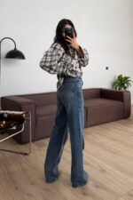 Vins Wide Leg Koyu Mavi Jean - Görsel 4