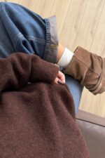 Yün Bisiklet Yaka Kazak Kahverengi - Görsel 3