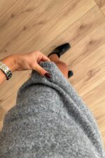 Kısa Kollu Triko Elbise Antrasit - Görsel 3