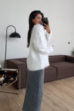 Sakallı Bisiklet Yaka Kazak Ekru - Görsel 3