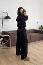 Hırkalı Modal Kumaş Eşofman Takım Siyah - Görsel 4