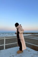 Tek Düğmeli Atkılı Kaşe Kaban Taş - Görsel 4