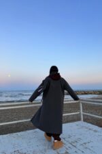 Tek Düğmeli Atkılı Kaşe Kaban Antrasit - Görsel 6