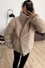 Yandan Bağlamalı Şişme Mont Taş - Görsel 2