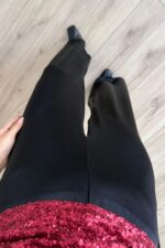 Parlak Kumaş palazzo Pantolon Siyah - Görsel 2