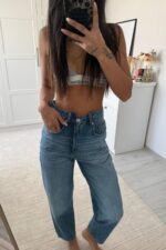 Beli Detaylı Orta Mavi Mom Jean - Görsel 3