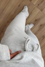 İspanyol Paça Fitilli Triko Takım Ekru - Görsel 3