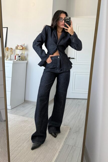 Dıa Wide Leg Lacivert Jean