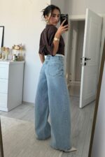 Beli Dantel Detaylı Açık Mavi Jean - Görsel 3