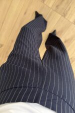 Beyaz Çizgili Pantolon Lacivert - Görsel 3