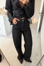 Dıa Wide Leg Koyu Antrasit Jean - Görsel 2