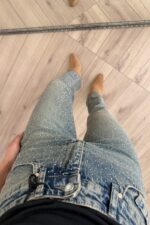 Hols Taşlı Kesik Paça Eskitme Jean - Görsel 3