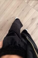 Kadife Hırka Crop pantolon Takım Siyah - Görsel 3