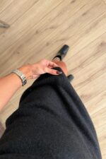 Kısa Kollu Triko Elbise Siyah - Görsel 3