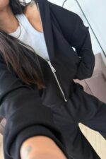 Hırkalı Modal Kumaş Eşofman Takım Siyah - Görsel 3