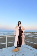 Tek Düğmeli Atkılı Kaşe Kaban Taş