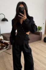 Tasarım Ceket Pantolon Takım Siyah - Görsel 4