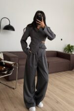 Tasarım Ceket Pantolon Takım Antrasit - Görsel 3