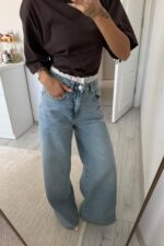 Beli Dantel Detaylı Açık Mavi Jean - Görsel 2