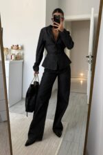 Dıa Wide Leg Koyu Antrasit Jean