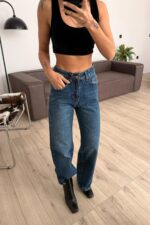 Baris Wide Leg Dark jean - Görsel 2