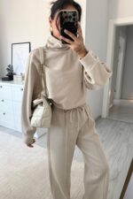 Yarasa Kollu Balıkçı Yaka Triko Takım Taş - Görsel 2