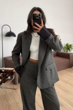 Pöti Kareli Ceket Pantolon Takım Gri - Görsel 2