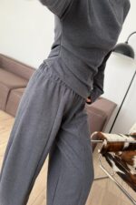 Fitilli Verev Kesim Triko Takım Antrasit - Görsel 3