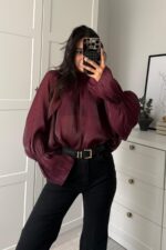 Transparan Tül Bluz Taş