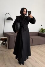 Tasarım Kaşe Kaban Siyah