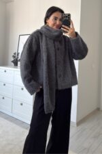 Atkılı Sakallı Kısa Kaban Antrasit