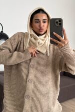 Yünlü Pinterest Balaclava Bej