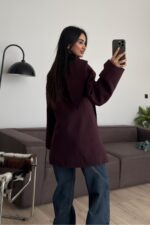 Premium Fular Bağlamalı Ceket Burganya - Görsel 3