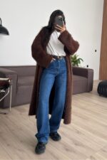 Leila Wide Leg Lacivert Jean