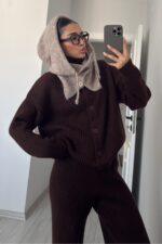 Yünlü Pinterest Balaclava Vizon - Görsel 2