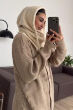 Yünlü Pinterest Balaclava Bej - Görsel 2