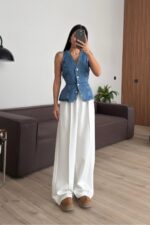 Premium Çımalı Pantolon Ekru