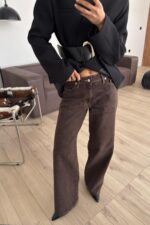 Lou Wide Leg Kahve Jean