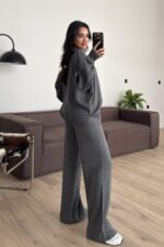 Balıkçı Yaka Triko Takım Antrasit - Görsel 4