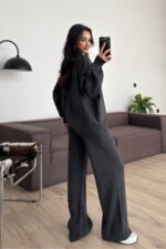 Balıkçı Yaka Triko Takım Füme - Görsel 4